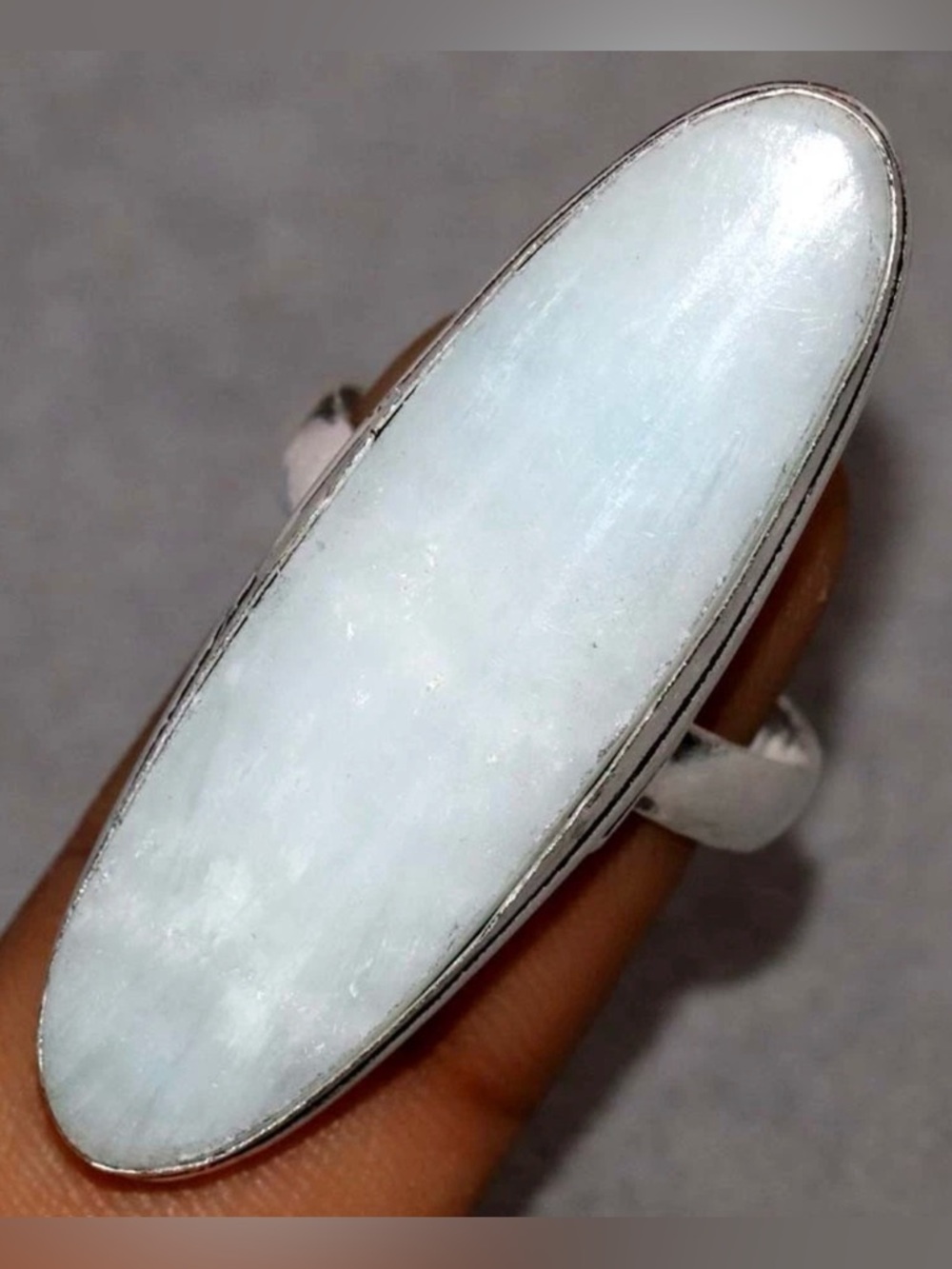 Huge Rainbow Moonstone Ring